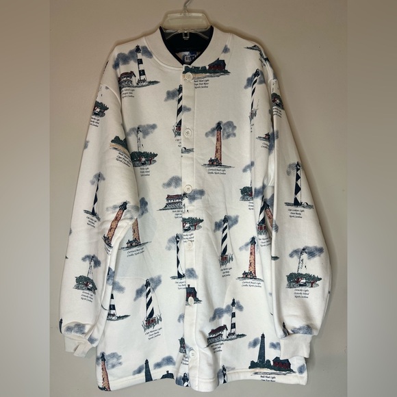 Art Unlimited Other - Art Unlimited Lighthouse Button Down Shacket Jacket Chore Men’s X-Large USA Made